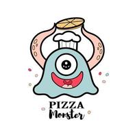 monster pizza för mataffär vektor