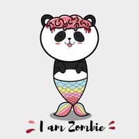 zombie panda tecknad vektor