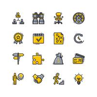 Business Flat Line Icons vektor