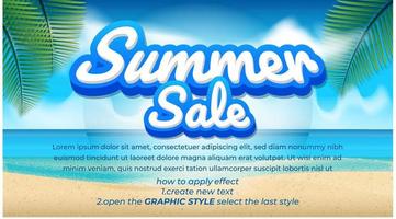 sommar försäljning text effekt typografi vektor