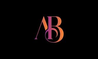 ab-Logo-Design. Anfangsbuchstabe ab Logo Design Vektor Vorlage.