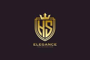 Initial ks Elegantes Luxus-Monogramm-Logo oder Abzeichen-Vorlage mit Schriftrollen und Königskrone – perfekt für luxuriöse Branding-Projekte vektor