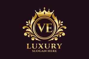 Anfangsbuchstabe ve Royal Luxury Logo Vorlage in Vektorgrafiken für luxuriöse Branding-Projekte und andere Vektorillustrationen. vektor