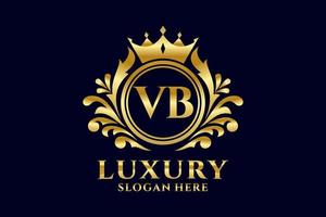 Royal Luxury Logo-Vorlage mit anfänglichem vb-Buchstaben in Vektorgrafiken für luxuriöse Branding-Projekte und andere Vektorillustrationen. vektor