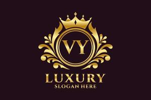 Royal Luxury Logo-Vorlage mit anfänglichem V-Buchstaben in Vektorgrafiken für luxuriöse Branding-Projekte und andere Vektorillustrationen. vektor