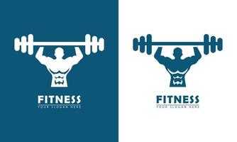 Fitness-Icon-Logo mit starker Mannhand, die Hantel hält. vektor