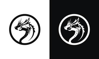 Logo-Drachen-Symbol im Kreis. vektor