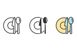 Essenspausen Symbole Symbol Vektorelemente für Infografik-Web vektor
