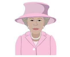 drottning Elizabeth ansikte rosa kostymer porträtt brittiskt förenad rike 1926 2022 nationell Europa Land vektor illustration abstrakt design