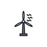 Windturbinensymbol, Windturbine für Elektro, Vektor. vektor