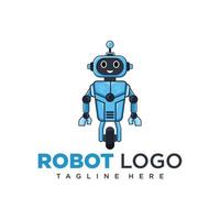 niedliches robotercharakter-logo-design für firmenmaskottchen oder gemeinschaftsmaskottchen vektor
