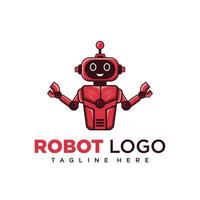 söt robot karaktär logotyp design för företag maskot eller gemenskap maskot vektor