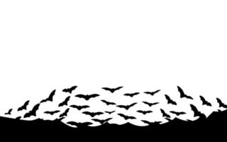 Blsilhouette einer Fledermaus isoliert auf weißem Hintergrund vektor