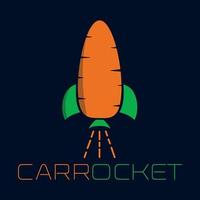morot raket, carrocket, vegetabiliska logotyp, Plats, modern, kreativ, vektor, illustration, romanarts49 vektor
