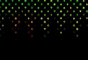 dunkelgrüne, rote Vektorvorlage mit Pokersymbolen. vektor