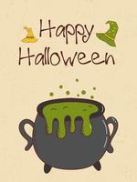 halloween hand dragen inbjudan eller hälsning kort. lura eller behandla begrepp. vektor illustration