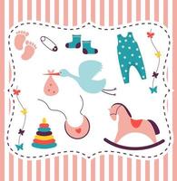 Baby-Dusche-Clip-Art-Sammlung vektor