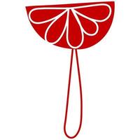 ikone eines handgezeichneten gekritzels roten lollypop.single design graphisches element. vektor
