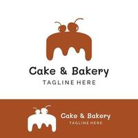 kaka eller bageri logotyp mall vektor design.söt kaka, födelsedag kaka, kopp kaka, kaka med körsbär. logotyp för företag, kaka affär, kaka affär etc.