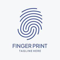 modernes menschliches Fingerabdruck-Vektorlogo. Fingerabdruck für Identität, Visitenkarte, Technologie, digital. vektor