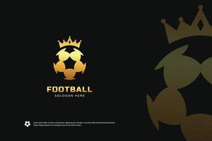 kung av fotboll gyllene logotyp, lyx sport team identitet vektor. fotboll turnering mall vektor