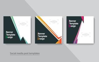 Set Banner Social Media Post Design. vektor