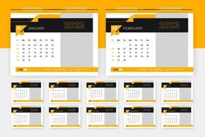 2023 modern abstrakt skrivbord kalender design mall vektor