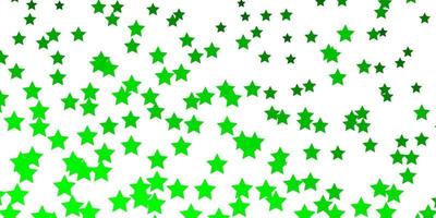 ljusgrön vektorbakgrund med färgglada stjärnor. vektor