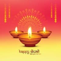 indisches festival glücklicher diwali feierkartenhintergrund vektor