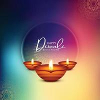 illustration oder grußkarte für glücklichen diwali-festfeiertagshintergrund vektor