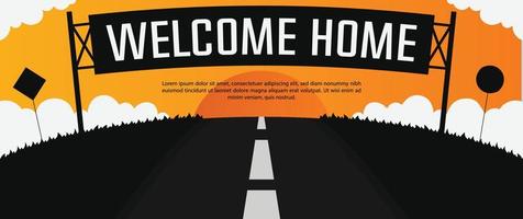 Web-Willkommensbanner-Straßenschild-Vektorillustration vektor