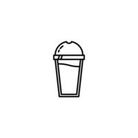 plast is glas ikon med full fylld med vatten på vit bakgrund. enkel, linje, silhuett och rena stil. svart och vit. lämplig för symbol, tecken, ikon eller logotyp vektor
