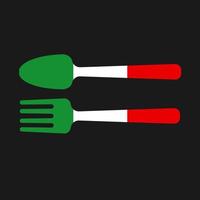 Design-Ikonenvorlage für italienisches Restaurant-Kunstabzeichen vektor