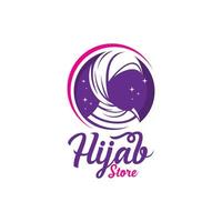 Schönheits-Hijab-Logo entwirft Vektor-Muslimah-Mode-Logo-Vorlage vektor