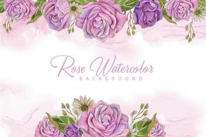 aquarell rose blume hintergrundrahmen vektor