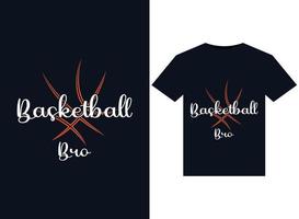 Basketball-Bro-Illustrationen für druckfertiges T-Shirt-Design vektor