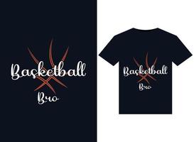 basketboll bro illustrationer för tryckfärdig t-tröjor design vektor