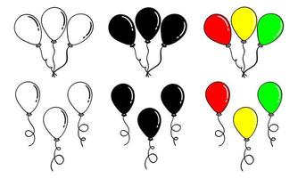 Satz von handgezeichneten Ballons im Doodle-Stil vektor
