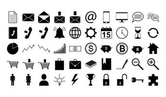 50 Business-Piktogramm-Icon-Set - Vektor