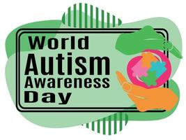 Welt-Autismus-Bewusstseinstag, Idee für ein horizontales Poster, Banner, Flyer oder Postkarte zu einem medizinischen Thema vektor
