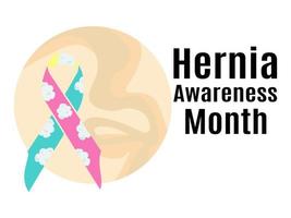 Hernie Awareness Month, Idee für ein Poster, Banner, Flyer oder eine Postkarte zu einem medizinischen Thema vektor