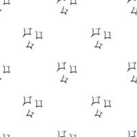 klotter kosmisk sömlös mönster i barnslig stil. hand dragen abstrakt Plats stjärnor. svart och vit. vektor