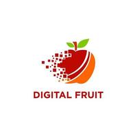 digitaler abstrakter Fruchttechnologie-Logo-Lagervektor vektor