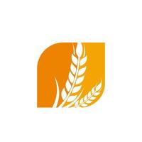 Vektorvorlage für das Design des Weizenkorn-Landwirtschaftslogos