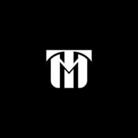 första baserad rena och minimal brev. tm mt monogram logotyp mall. elegant lyx alfabet vektor design