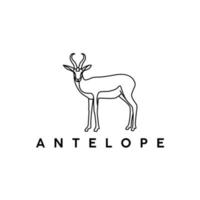stehender Antilopen-Linienkunst-Logo-Design-Vektor vektor