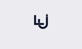 alfabetet bokstäver initialer monogram logotyp lj, jl, l och j vektor
