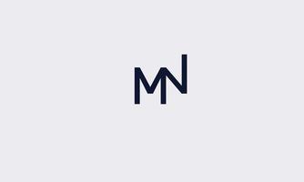 alfabet brev initialer monogram logotyp mn, nm, m och n vektor