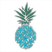 Ananas von Seesternen Symbolvektor. Tropische Frucht. vektor