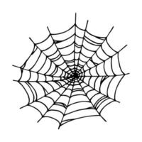 einfache handgezeichnete spinnennetzillustration. süße hauchdünne clipart. Halloween-Doodle für Print, Web, Design, Dekor, Logo vektor